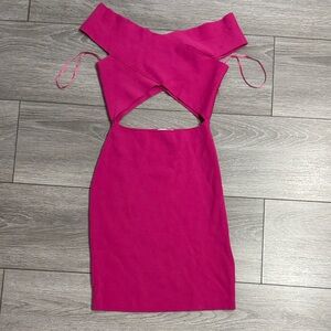 Superdown Vibrant Pink Backless Dress